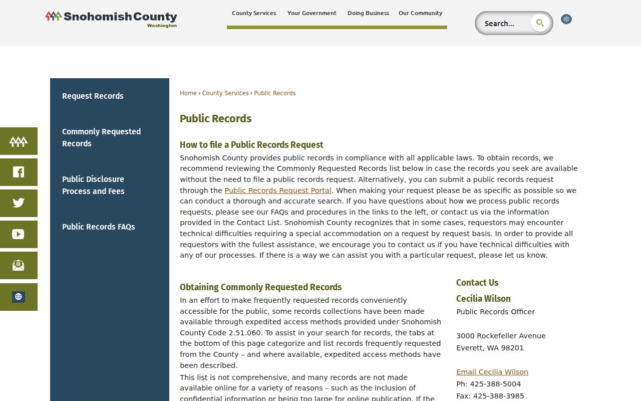 Mill Creek East people search through Snohomish County public records