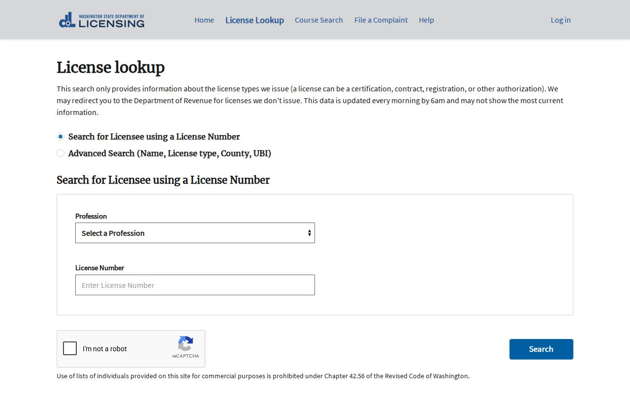 Mill Creek East people search in Washington professional licenses