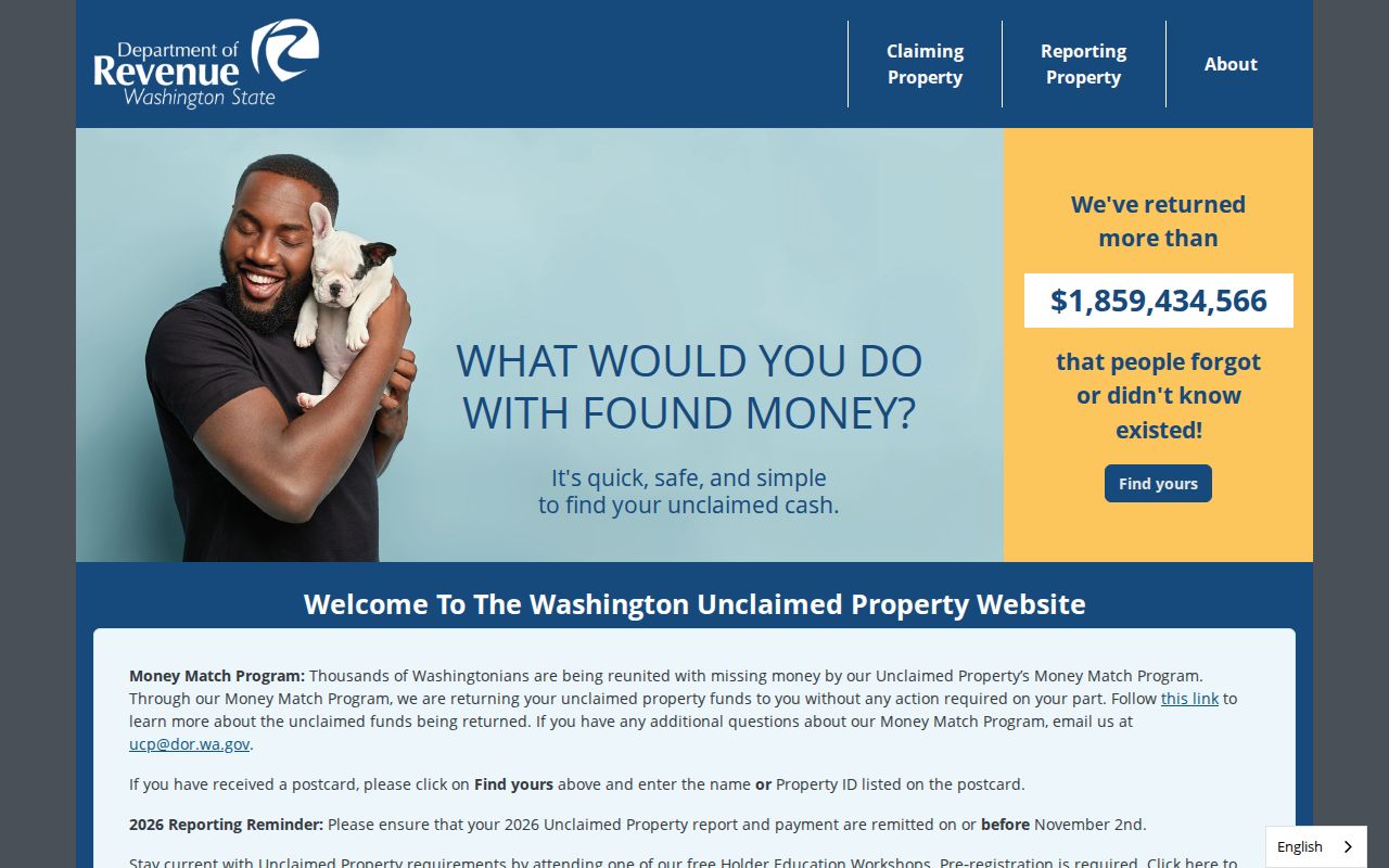 Mill Creek East people search through Washington unclaimed property