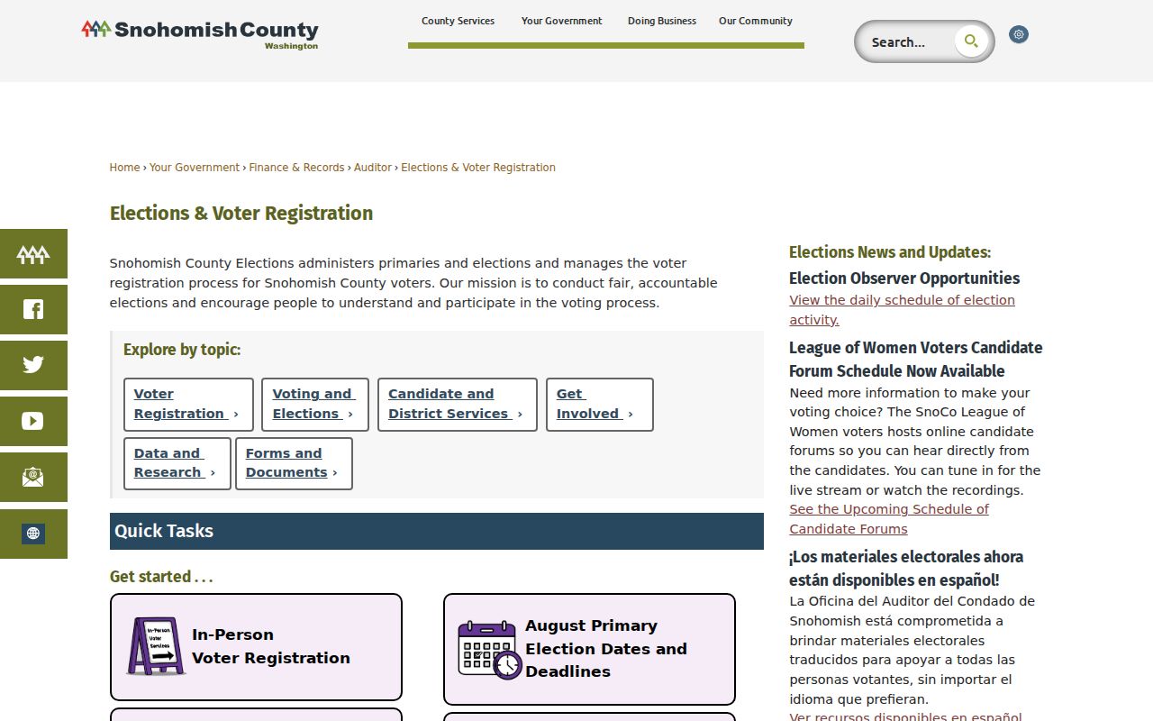 Mill Creek East voter registration information from Snohomish County Elections